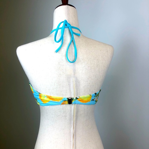 Lemon Print Halter Swim Top - Picture 5 of 11